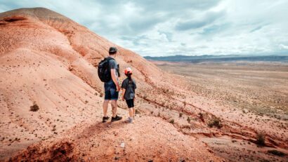Red Mountains Boguty, Kazakhstan. Mars-like views, desert, route