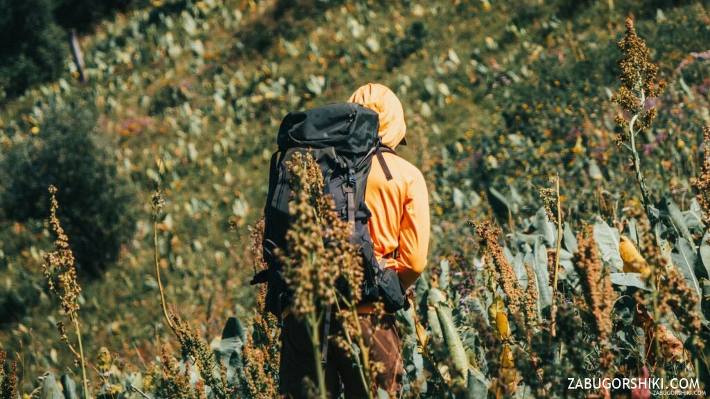 Hiking gear and layered clothing for the Almaty mountains