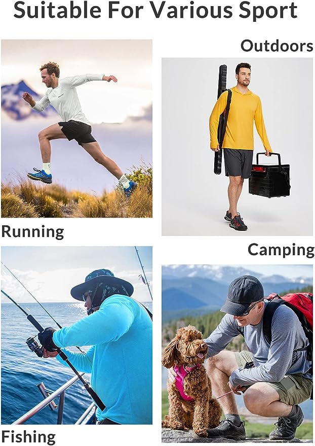 Солнцезащитная толстовка с капюшоном SPF 50+ с длинным рукавом (желтая ...